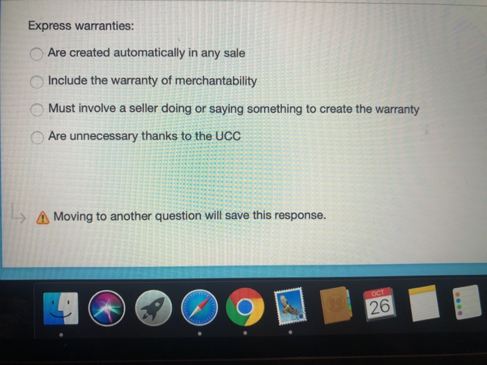Solved uestion 2 The implied warranty of merchantability