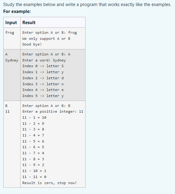 Solved Study the examples below and write a program that | Chegg.com