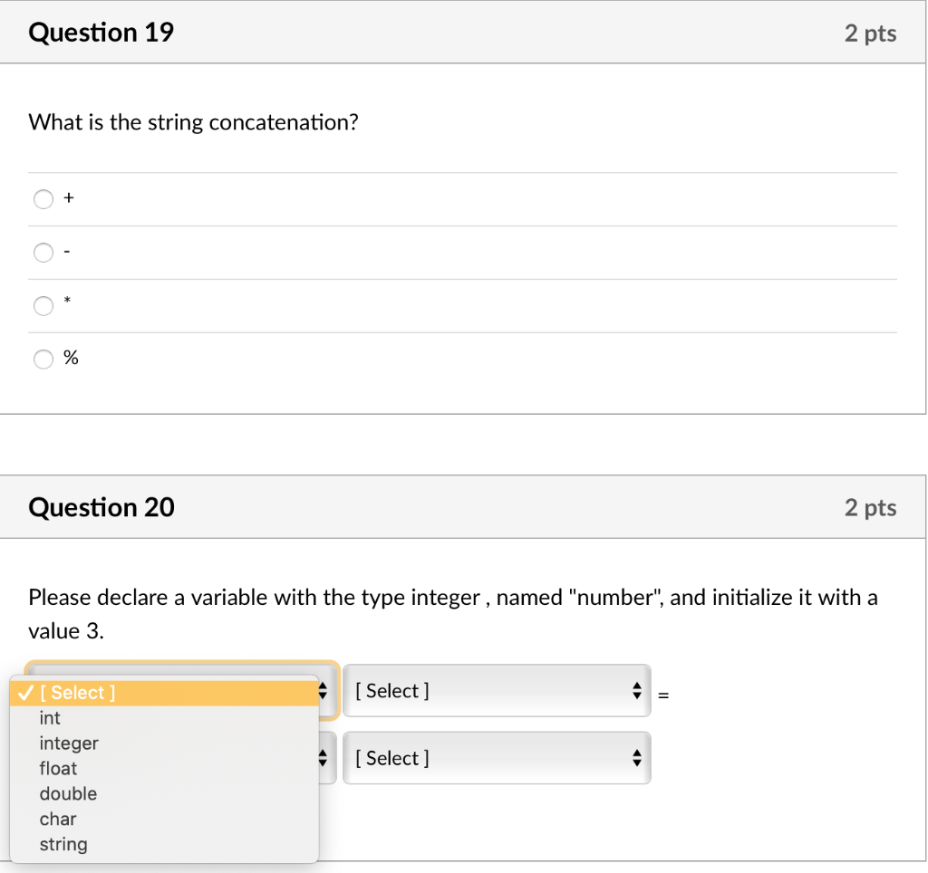 Solved Question 16 2 pts What is the output of the following | Chegg.com