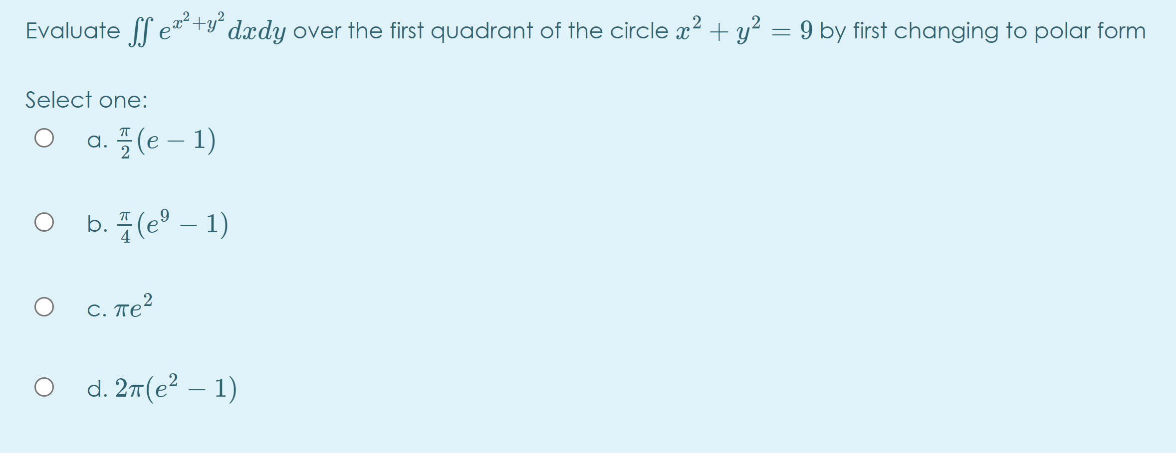 Solved evaluate ss ex y dxdy over the first quadrant of the chegg