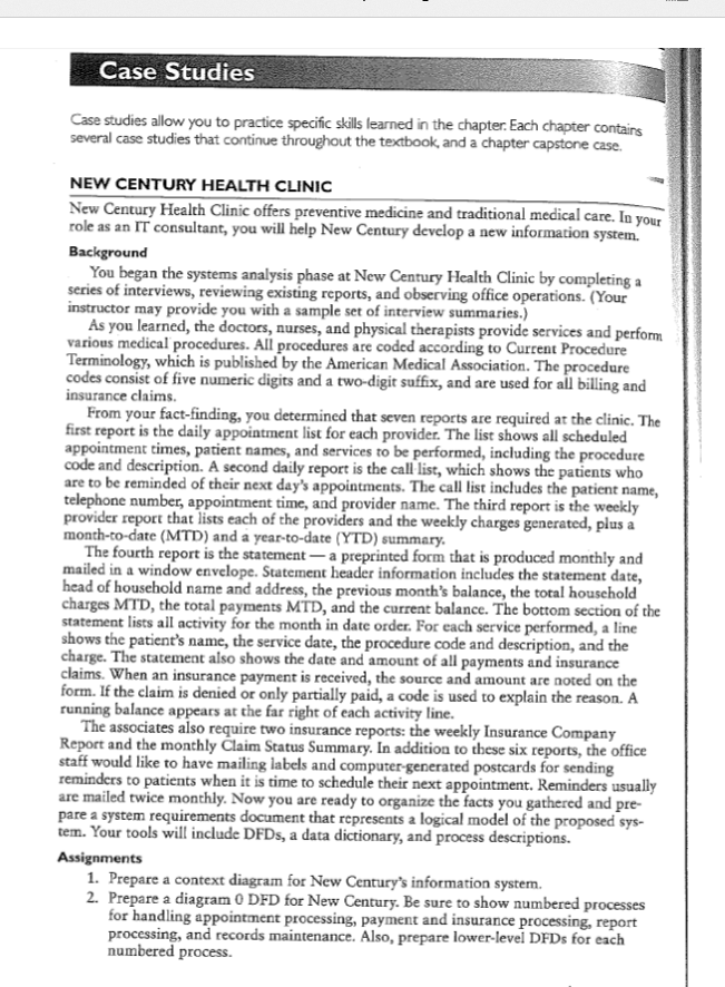 new century health clinic case study chapter 1