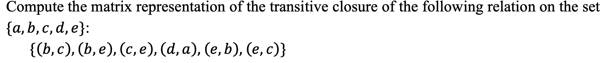matrix representation of transitive relation