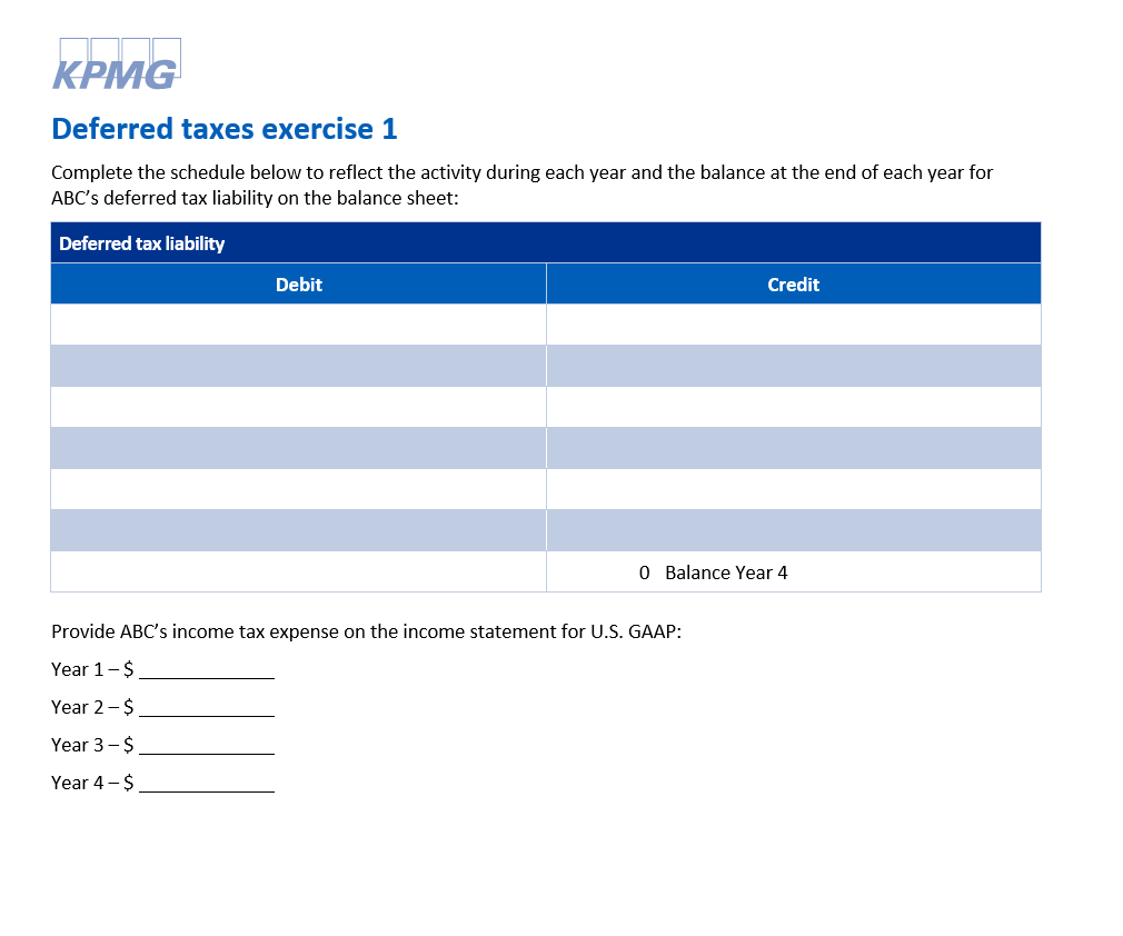 KPMG Accounting for taxes Student handout 1