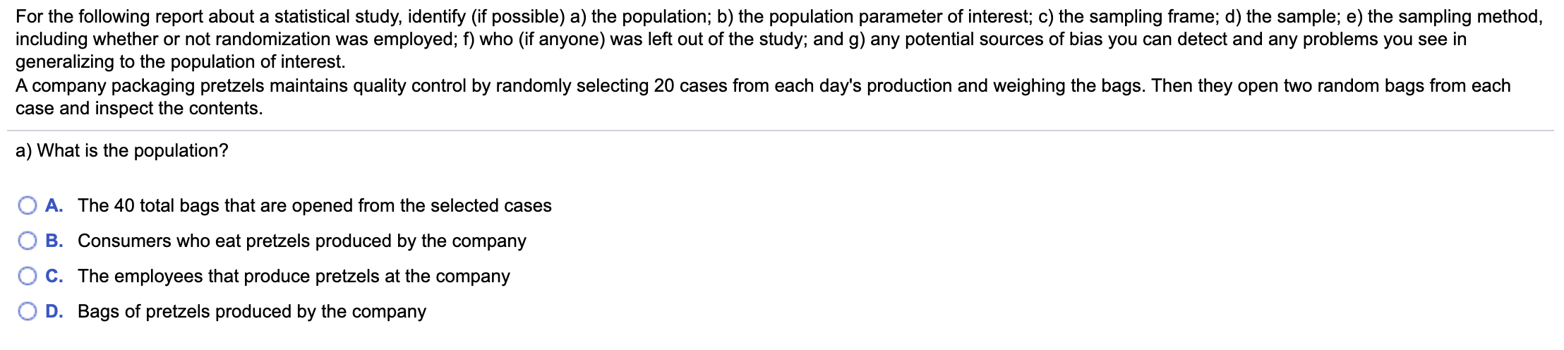 Solved For The Following Report About A Statistical Study, | Chegg.com