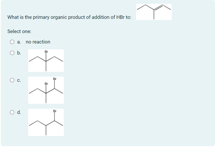 Solved What is the primary organic product of addition of | Chegg.com