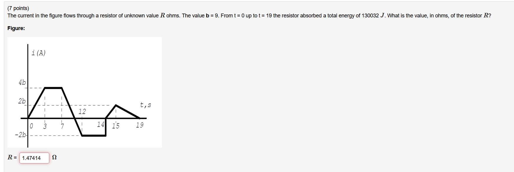 Solved (7 points) The current in the figure flows through a | Chegg.com