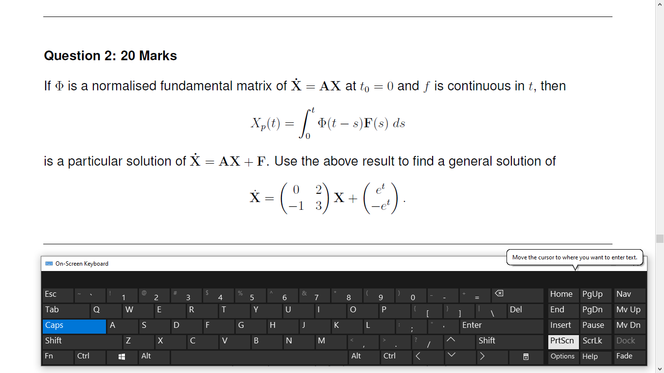 Question 2 Marks If O Is A Normalised Fundamen Chegg Com