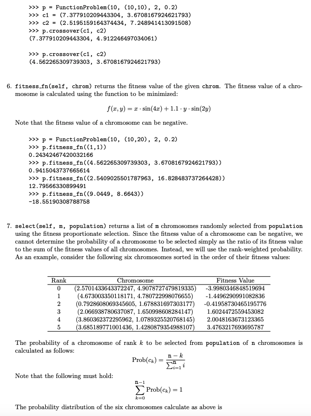 3 Function Optimization Problem Implement the class | Chegg.com