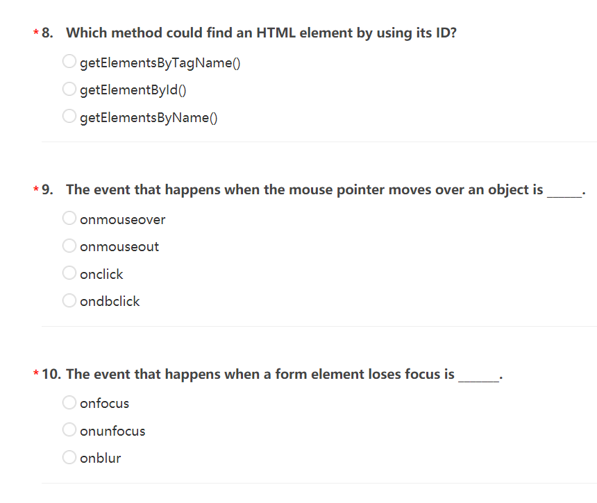 Solved *1. Which HTML tag can hold JavaScript scripting | Chegg.com