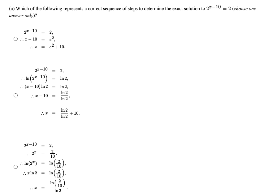 Solved (a) Which of the following represents a correct | Chegg.com