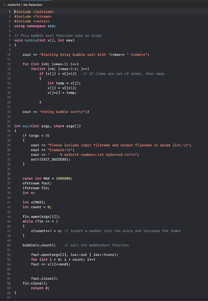Your job is to write a sort function in C++ that will | Chegg.com