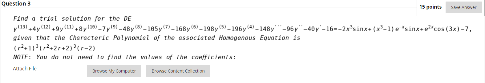 Solved Question 3 15 points Save Answer Find a trial | Chegg.com