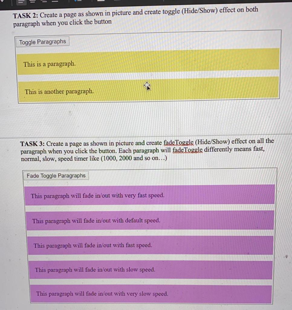 Solved Task 2 Create A Page As Shown In Picture And Crea Chegg Com