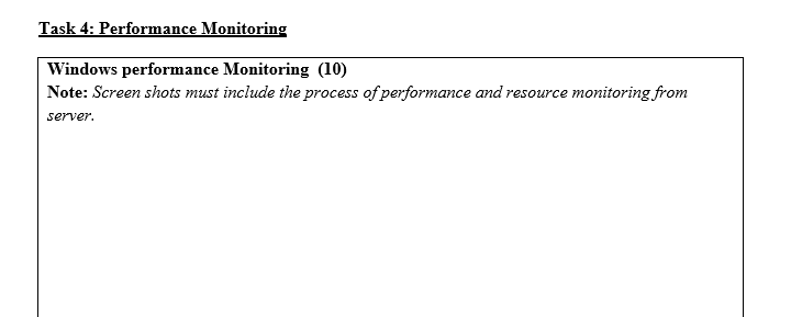 Solved Task 4: Performance Monitoring Windows performance | Chegg.com