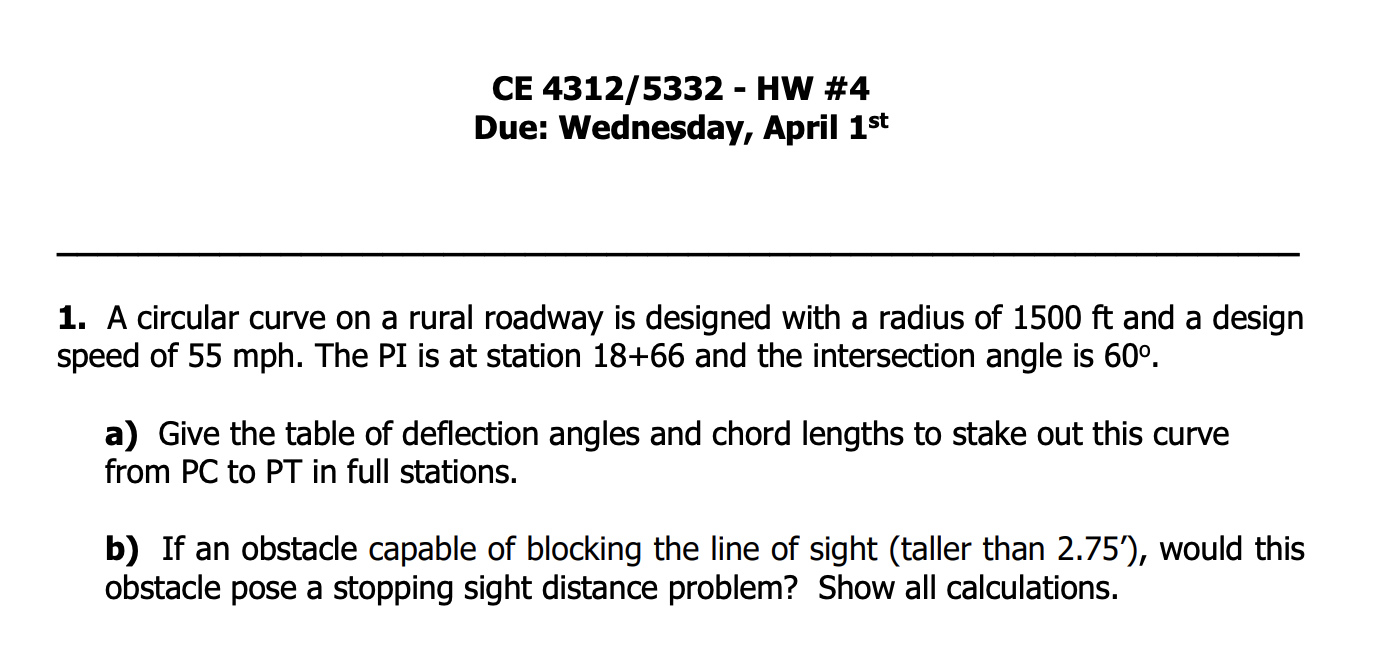 Solved Ce 4312 5332 Hw 4 Due Wednesday April 1st 1 Chegg Com