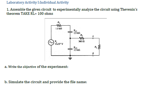 Solved Laboratory Activity I:Individual Activity 1. Assemble | Chegg.com