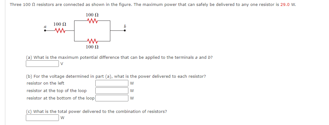 Solved Three 100 Resistors Are Connected As Shown In The | Chegg.com