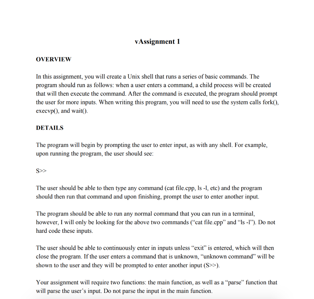 VAssignment 1 OVERVIEW In this assignment, you will | Chegg.com