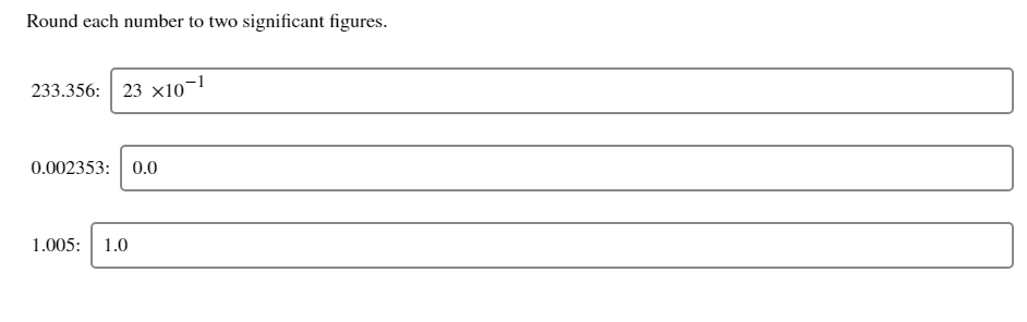 Solved Round Each Number To Two Significant Figures | Chegg.com