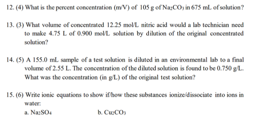 Solved 11. (5) Calculate the number of moles of solute in | Chegg.com