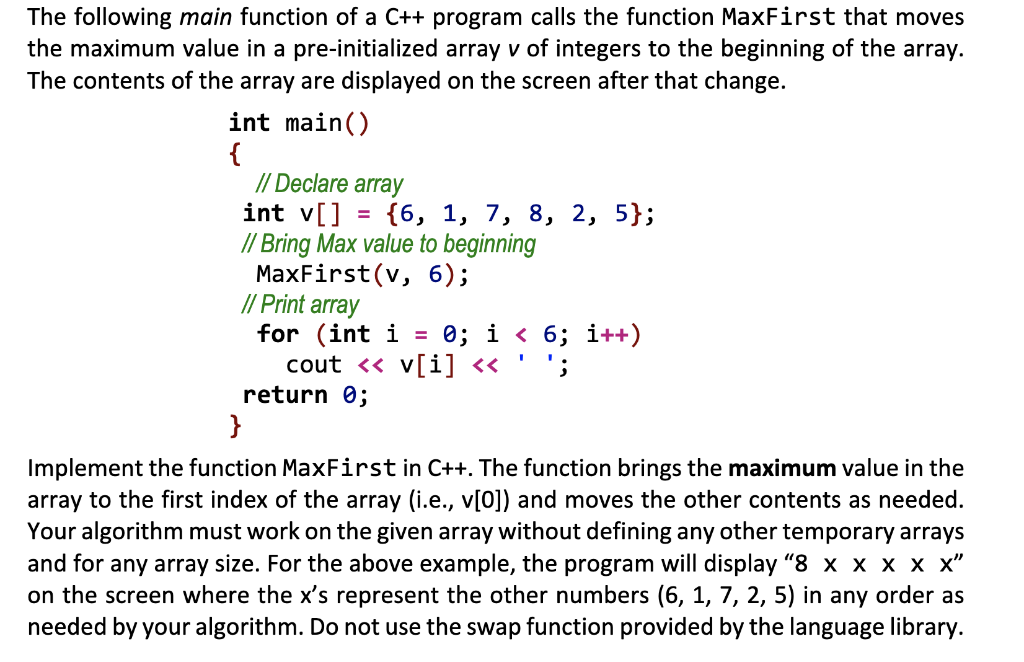 what is the primary purpose of the main function in c program