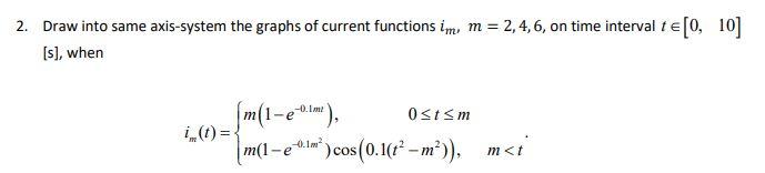 Solved 2. Draw into same axis-system the graphs of current | Chegg.com