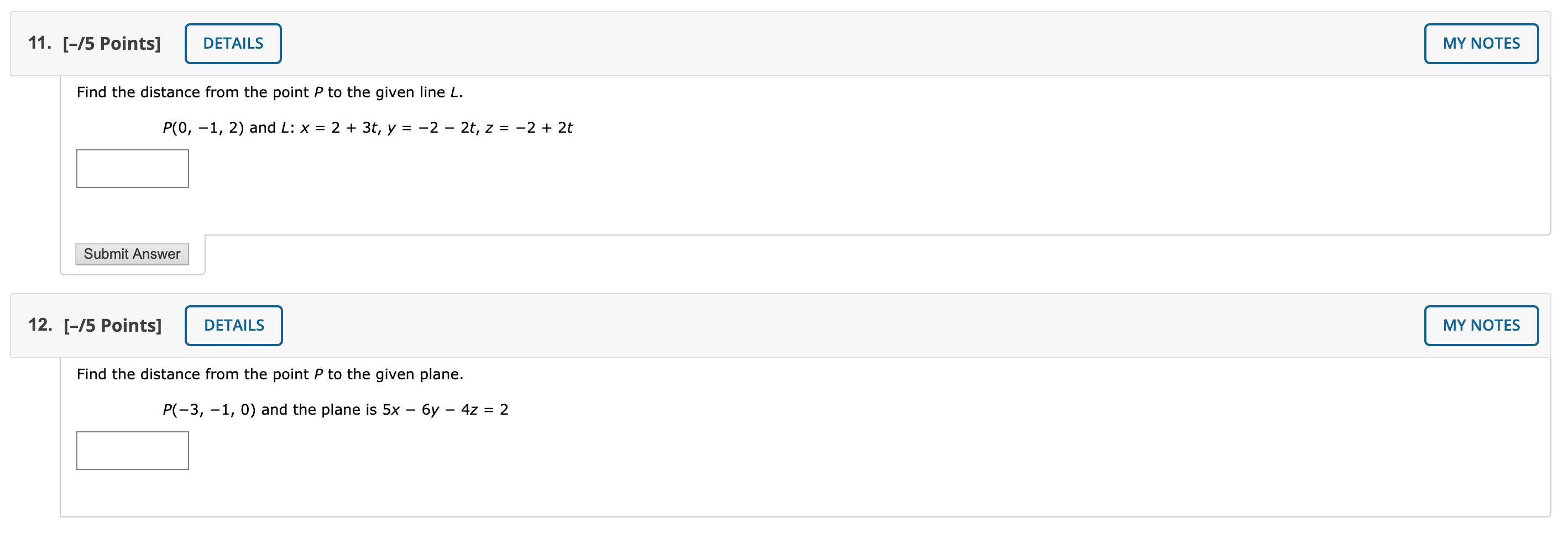 Solved Find the distance from the point P to the given line | Chegg.com