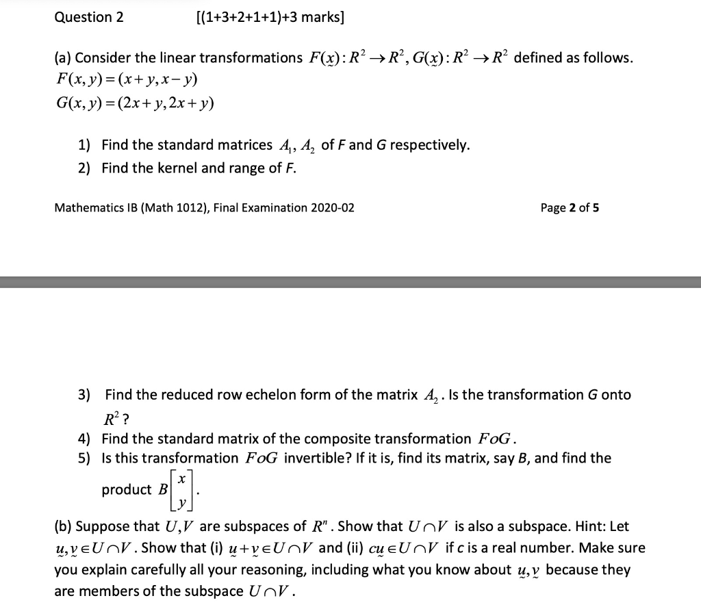 Solved Question 2 1 3 2 1 1 3 Marks A Consider The Chegg Com