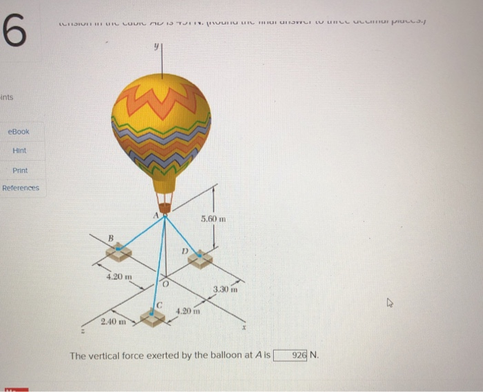 Solved 6 Problem 02.101 Balloon Tether Three Cables Are Used | Chegg.com