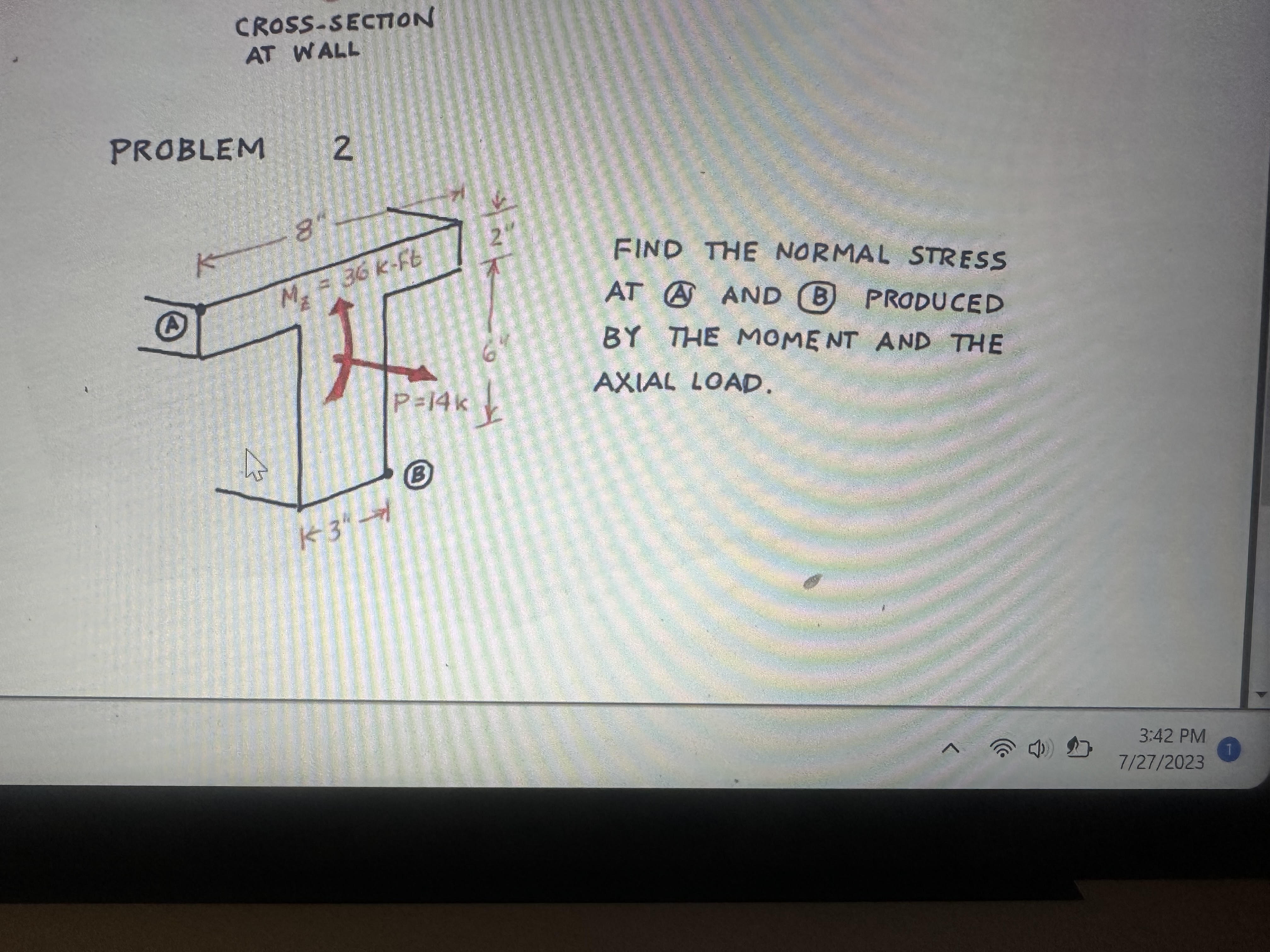 Solved FIND THE NORMAL STRESS AT (A) AND (B) PRODUCED BY THE | Chegg.com