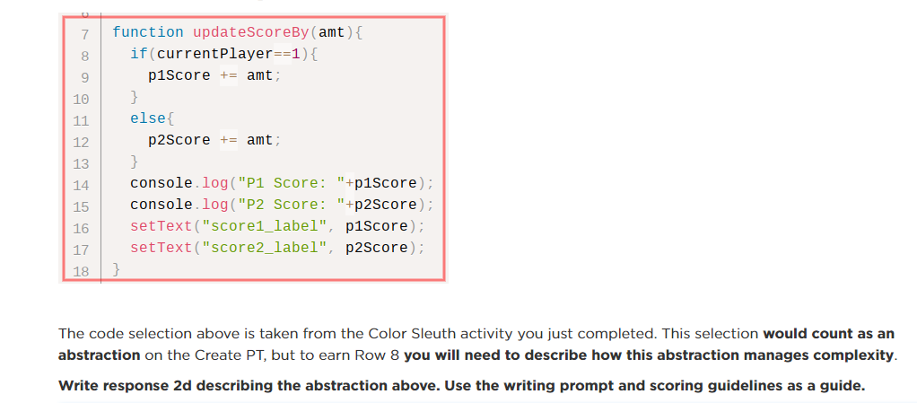 AP Practice -Create PT-Abstraction One component of | Chegg.com