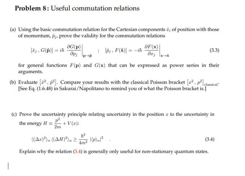 Solved Problem 8: Useful Commutation Relations : дрі (a) | Chegg.com