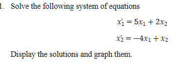 Solved 1. Solve the following system of equations x1 = 5x1 + | Chegg.com