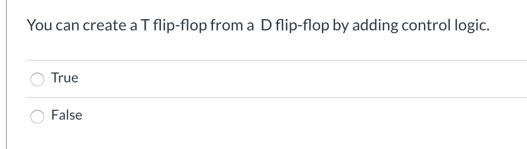 Solved You can create a T flip-flop from a D flip-flop by | Chegg.com