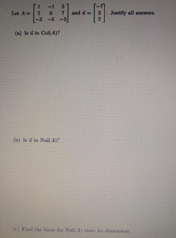 Solved The subject is Linear Algebra Please do part A B and | Chegg.com