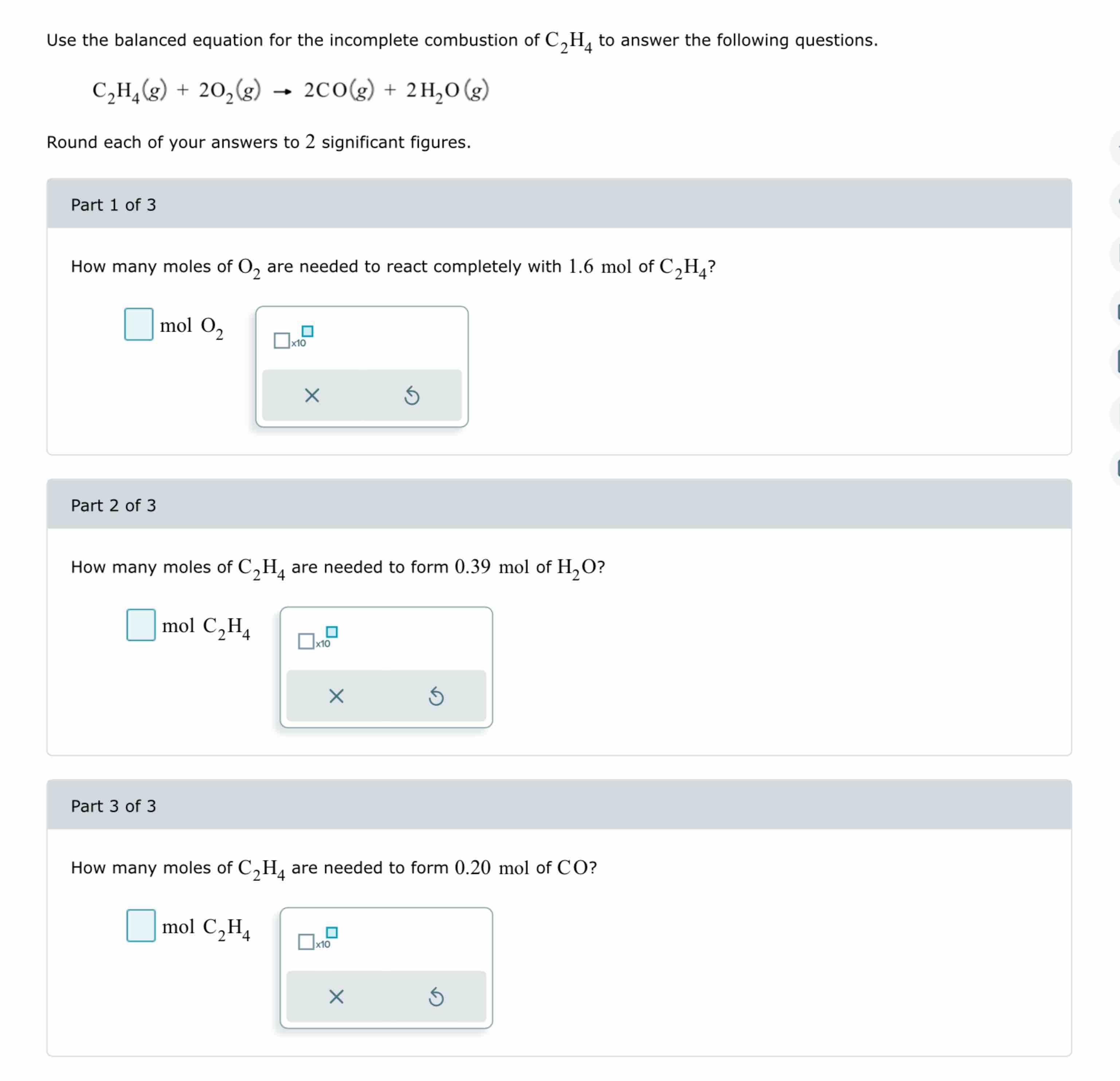 Solved Use the balanced equation for the incomplete Chegg