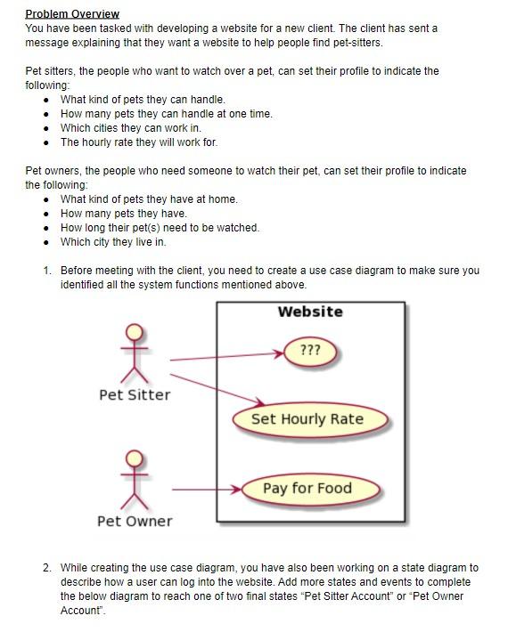Problem Overview You have been tasked with developing | Chegg.com