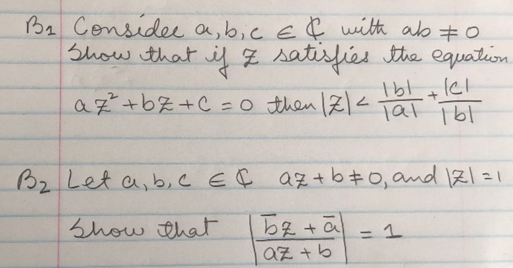 B Consider A Bic With Ab 0 Show That If Z Sat Chegg Com