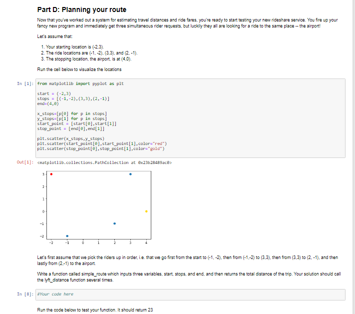 Solved Part D: Planning your route Now that you've worked | Chegg.com