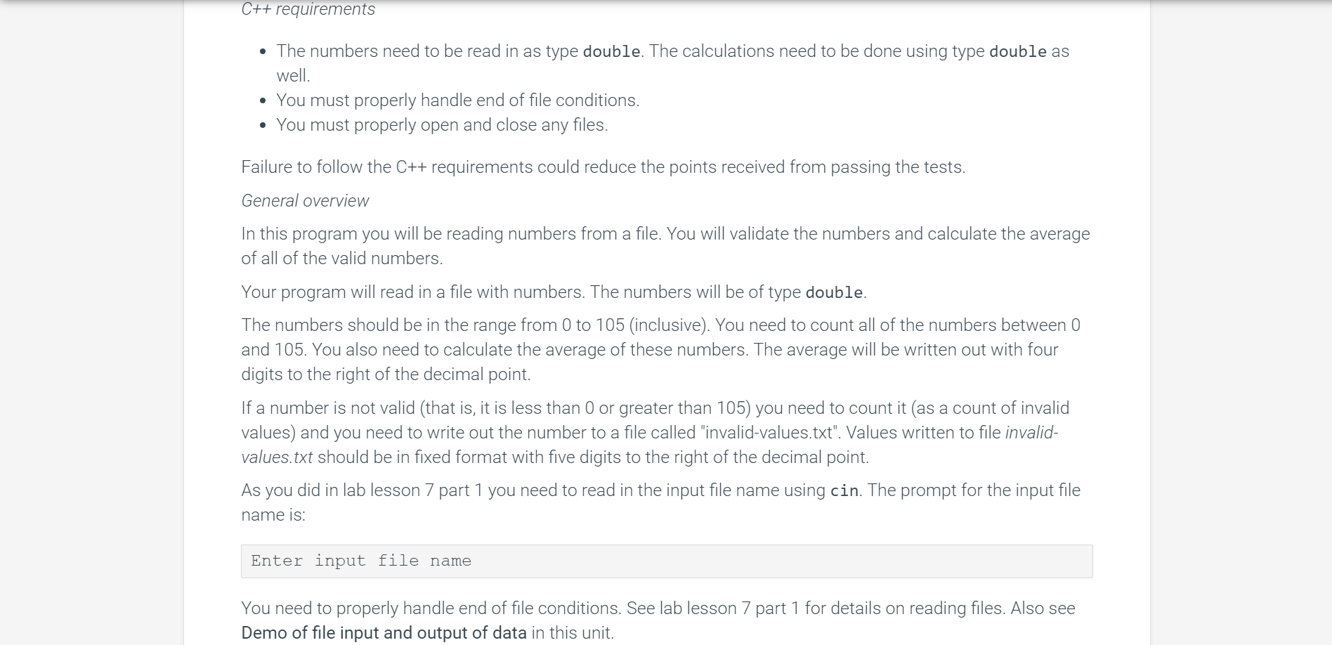 Solved In c++ language write. Please double check outputs