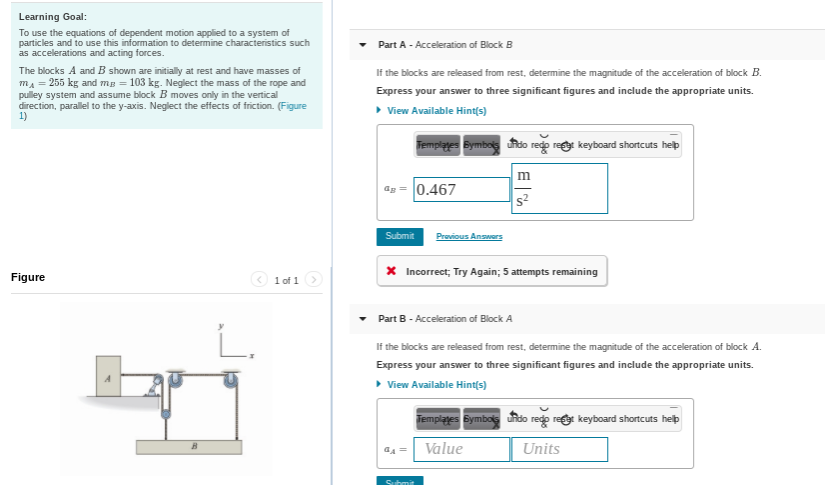 Solved Part A - Acceleration Of Block B Learning Goal: To | Chegg.com