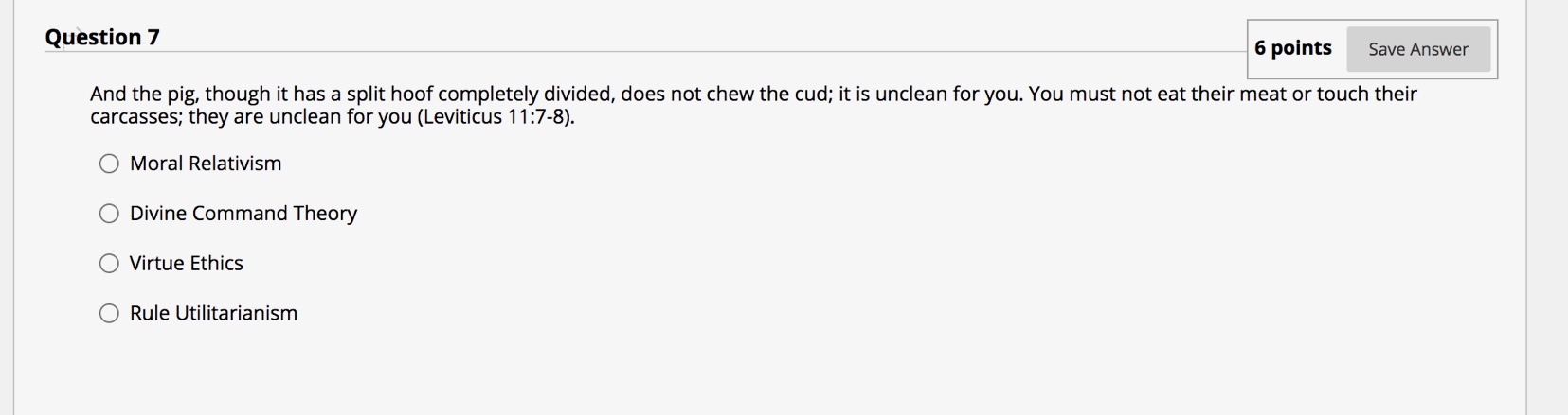 Solved Question 7 6 points Save Answer And the pig, though | Chegg.com