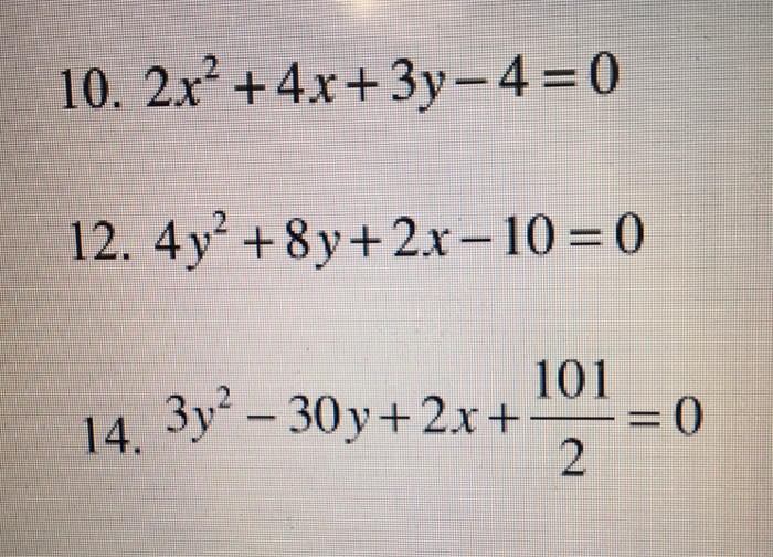 Solved Put the equation in standard form and identify the | Chegg.com