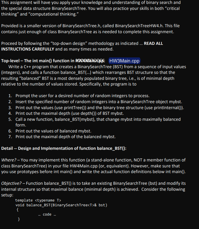 Solved Write a C++ Program that creates a BST..NOT JAVA I | Chegg.com