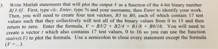 Solved Write Matlab statements that will plot the output V | Chegg.com