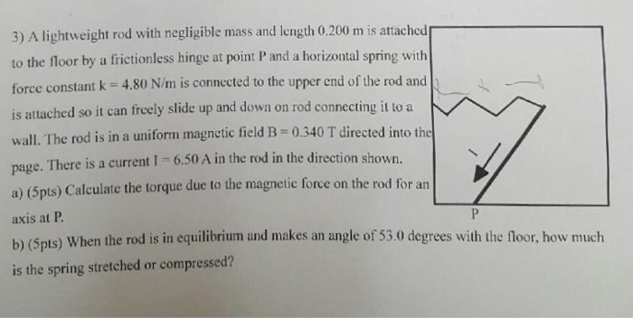 Solved A lightweight rod with negligible mass and length | Chegg.com