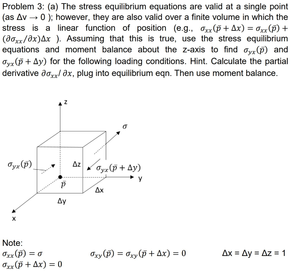 Solved Problem 3 A The Stress Equilibrium Equations Ar