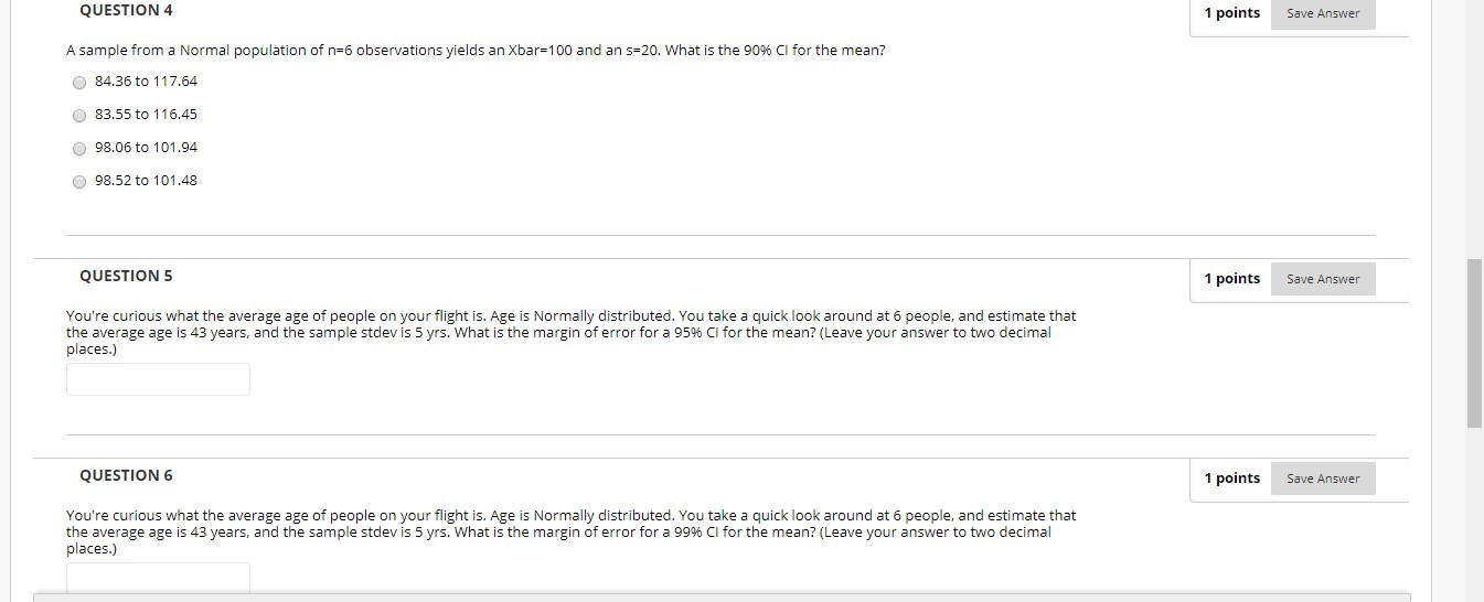Solved QUESTION 4 1 points Save Answer A sample from a | Chegg.com