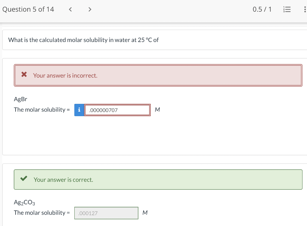 Solved What is the calculated molar solubility in water at | Chegg.com