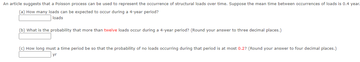 Solved n article suggests that a Poisson process can be used | Chegg.com